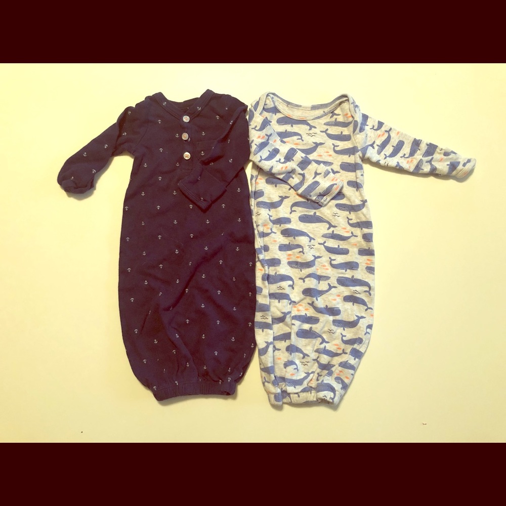 Carter NB gown for twin boys BB